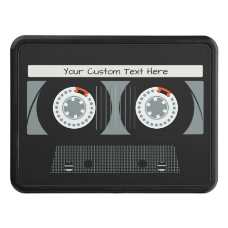 Retro Casette Tape Custom Text Hitch Cover