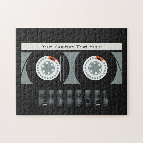 Retro Casette Tape custom text Jigsaw Puzzle
