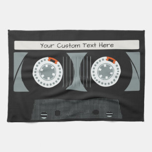 Retro Casette Tape custom text Kitchen Towel