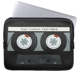 Retro Casette Tape custom text Laptop Sleeve