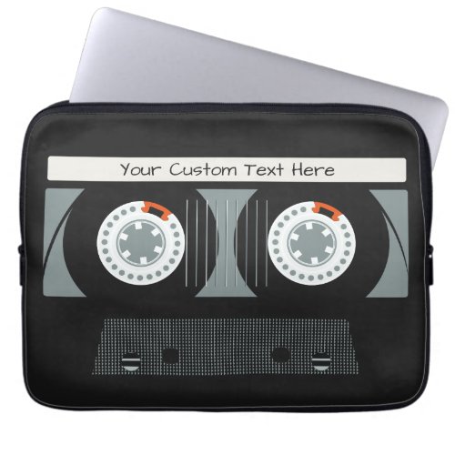Retro Casette Tape custom text Laptop Sleeve