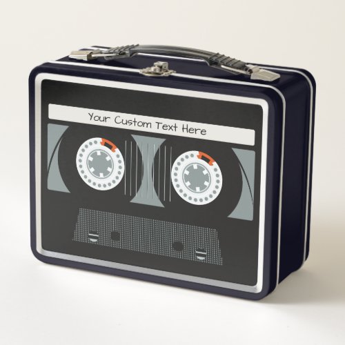 Retro Casette Tape custom text Metal Lunch Box
