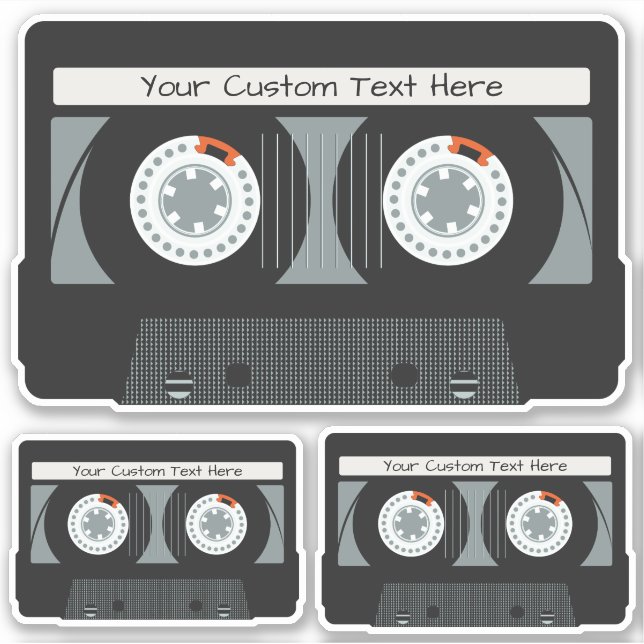 Retro Casette Tape custom text Sticker (Front)