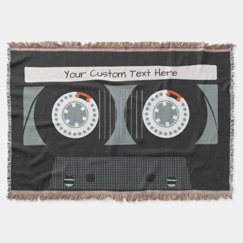 Retro Casette Tape custom text throw blanket