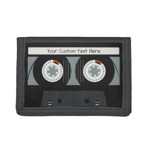 Retro Casette Tape custom text Tri-fold Wallet