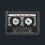 Retro Casette Tape custom text Trifold Wallet<br><div class="desc">See my store for more music items.</div>