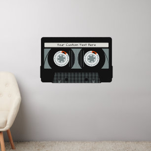 Retro Casette Tape custom text Wall Decal