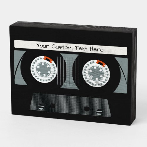 Retro Casette Tape custom text Wooden Box Sign