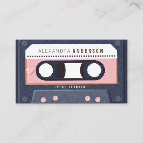 Retro Casette Tape Music Pink Business Card