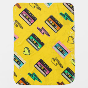 Retro Cassette: 80's Love Party Design Baby Blanket