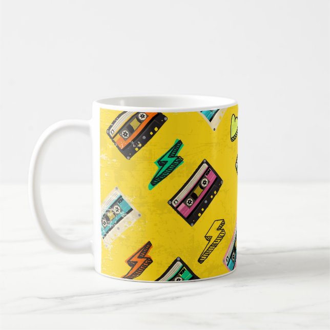 Retro Cassette: 80's Love Party Design Coffee Mug (Left)