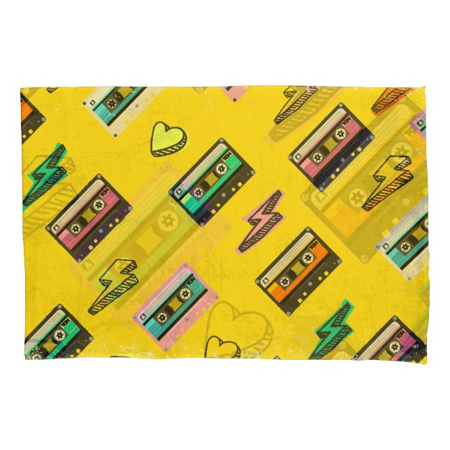 Retro Cassette: 80's Love Party Design Pillow Case (Front)