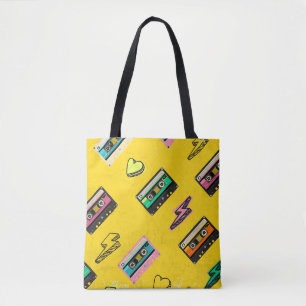 Retro Cassette: 80's Love Party Design Tote Bag