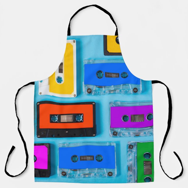 Retro Cassette: Blue Background Collection Apron (Front)
