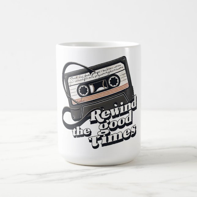 Retro Cassette Design for Nostalgia lovers Coffee Mug (Center)
