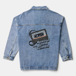 Retro Cassette Design for Nostalgia lovers Denim Jacket