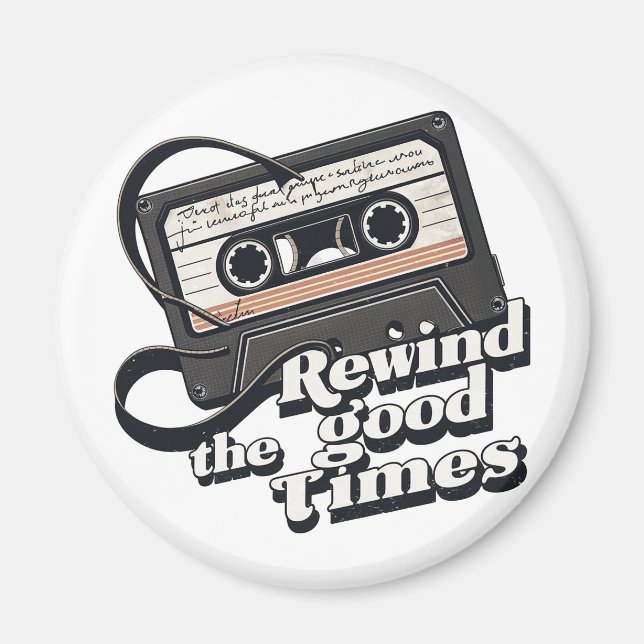Retro Cassette Design for Nostalgia lovers Magnet (Front)