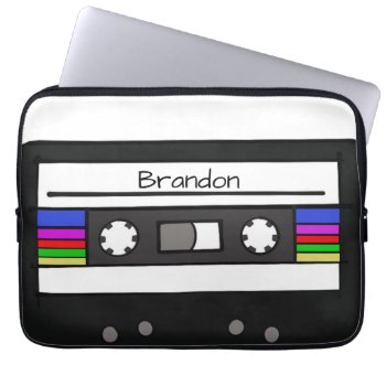 "retro Cassette"  Laptop Sleeve by iHave2Say at Zazzle