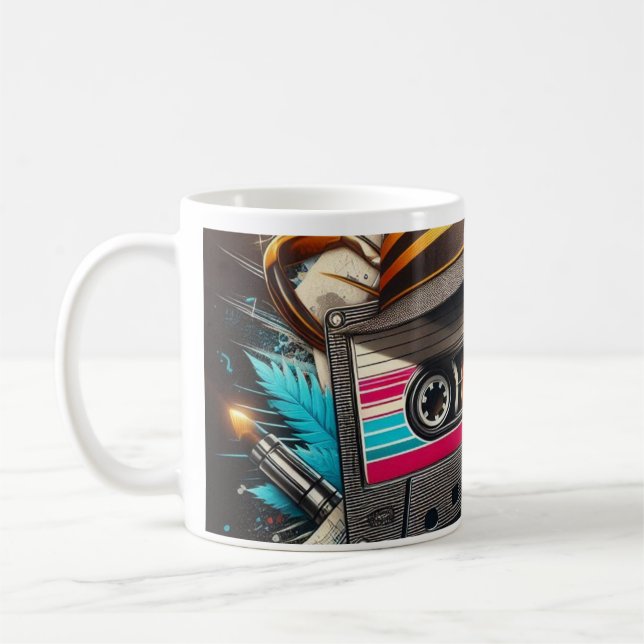 Retro Cassette Mug - Vintage Music Design (Left)
