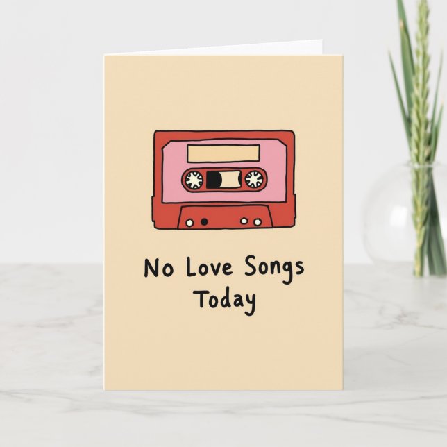 Retro Cassette No Love Songs Card (Front)