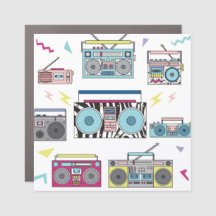 Retro Cassette Players: 80s Vintage Art Car Magnet