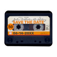 Retro Cassette tape 50th birthday Save the date M2