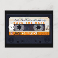 Retro Cassette Tape 50th birthday Save the date PC