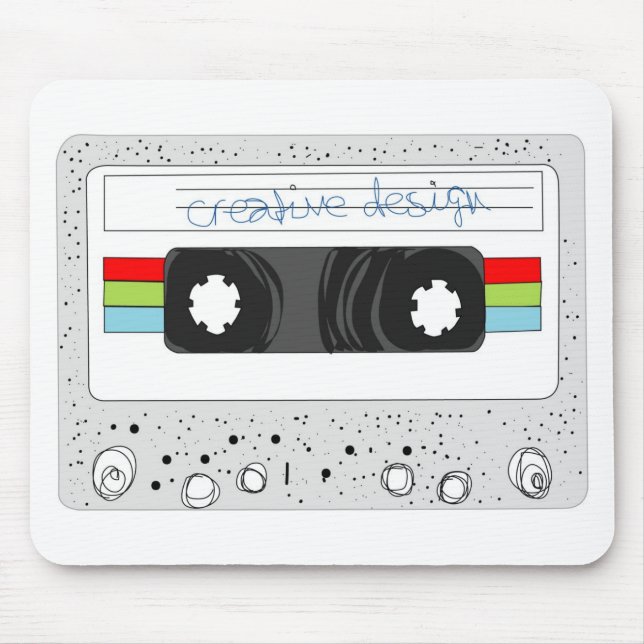Retro cassette tape 80s style mouse pad (Front)