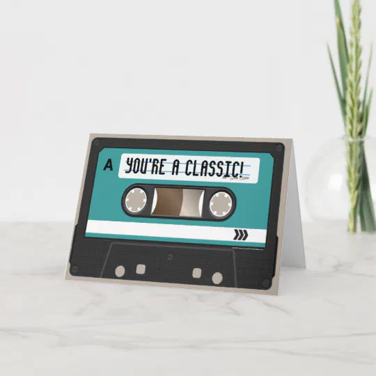 Retro VHS Cassette Tape Greeting Card Birthday Card
