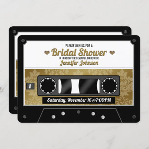 Retro Cassette Tape Bridal Shower Invitation