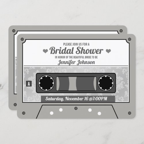 Retro Cassette Tape Bridal Shower Invitation