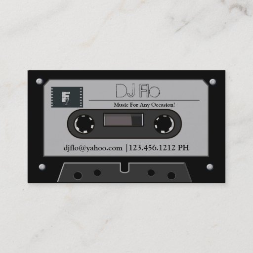 Customizable Retro Cassette Tape DJ Business Cards