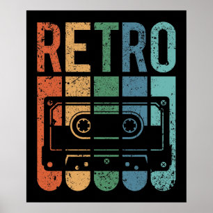 Retro Cassette Tape (Grunge Effect) Poster