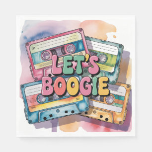 Retro Cassette Tape Let’s Boogie Adult Birthday  Napkins