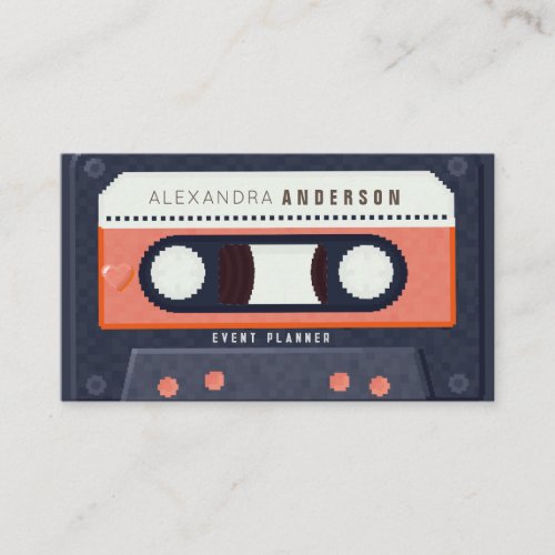Retro Cassette Tape Music Red Business Card