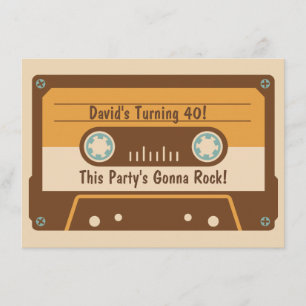 Retro Cassette Tape Party Invitation