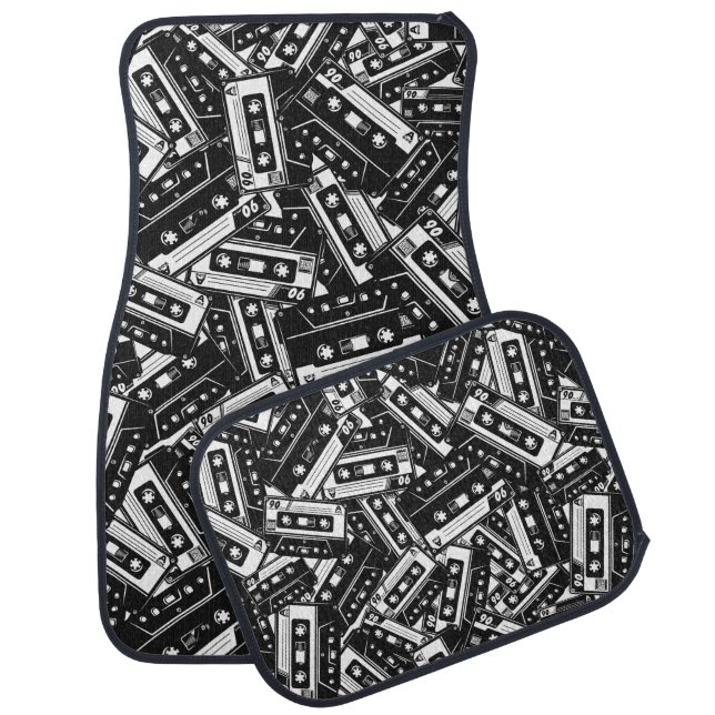 Retro Cassette Tape Pattern Car Floor Mats (Set)