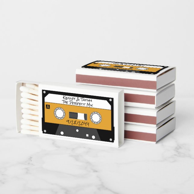 Retro Cassette Tape Perfect Match Custom Wedding (Stacked)