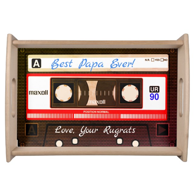 Retro Cassette Tape Personalized Serving Tray (Front)