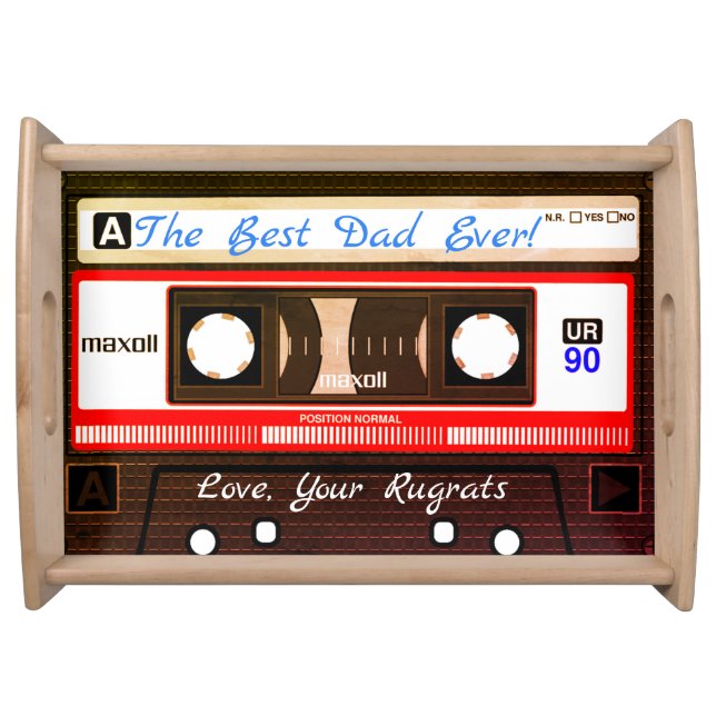 Retro Cassette Tape Personalized Serving Tray (Front)