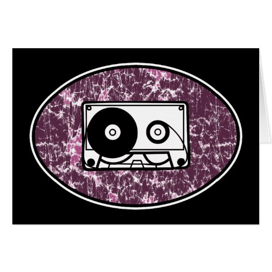Retro Cassette Tape Pink Cards (Front Horizontal)