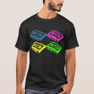 Retro cassette tape pop art colorful t-shirt