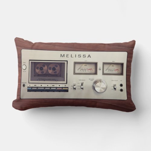 Retro Cassette Tape Recorder Unique Funny Look Lumbar Pillow