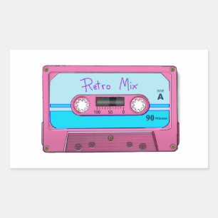 Retro Cassette Tape Rectangular Sticker