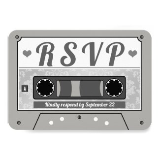 Retro Cassette Tape RSVP Announcement