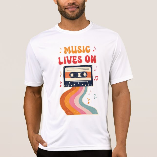 Retro Cassette Tape Shirt – Music Lives On Vintage (Front)