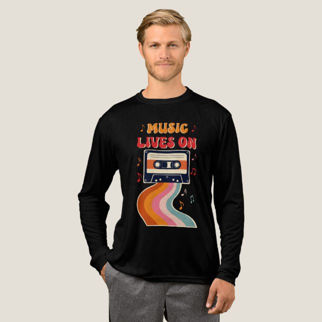 Retro Cassette Tape Shirt – Music Lives On Vintage (Full Front)