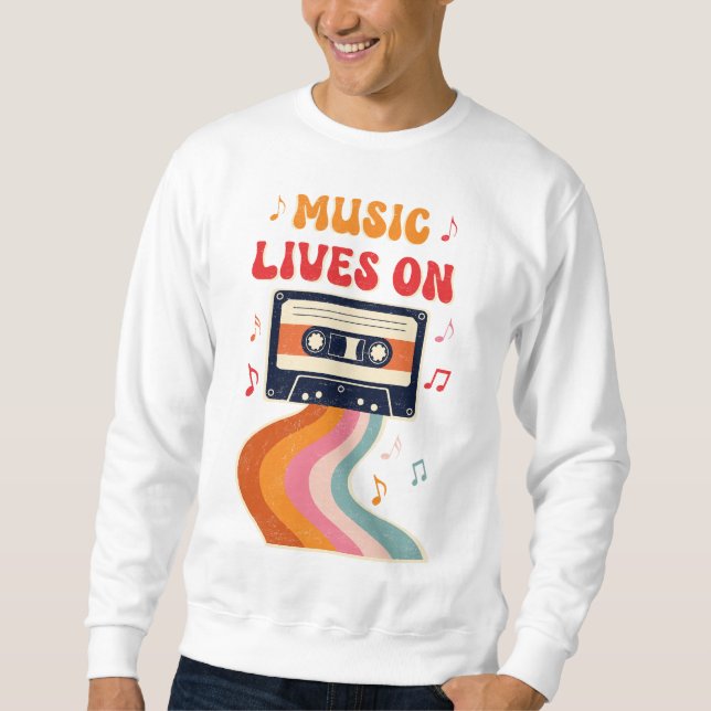 Retro Cassette Tape Shirt – Music Lives On Vintage (Front)