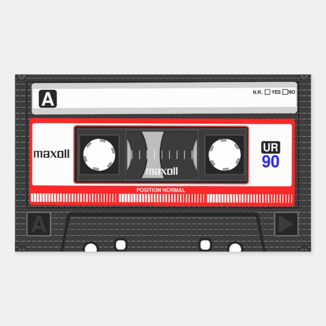RETRO CASSETTE TAPE STICKER 70s 80s 90s (Front)