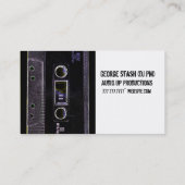 Retro Cassette Tape Throw Back DJ Record Business Card (Back)